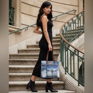 🔥New 2026 Spring Summer 🛍️Trend Up-cycled Blue Jean Denim Bag Tote satchel purse